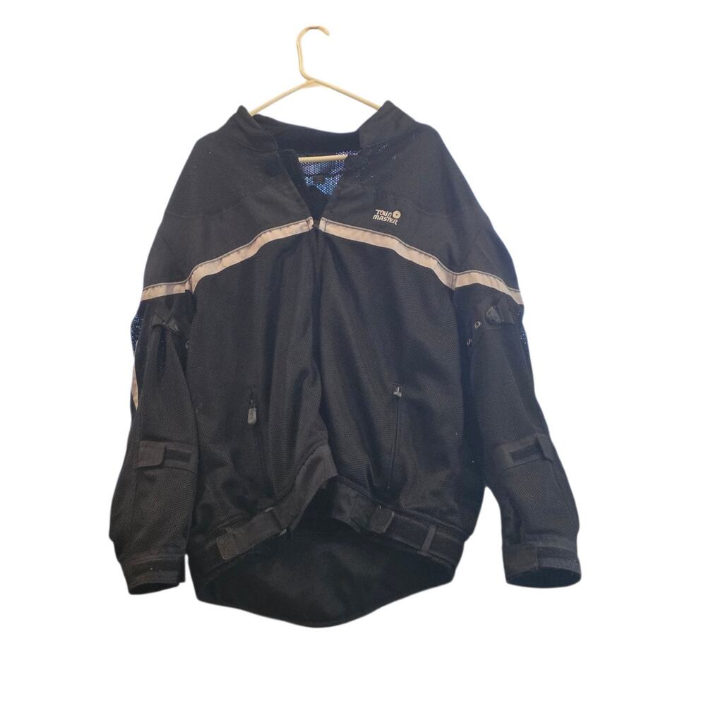 Tour Master Draft Motorcycle Jacket XXL 48 Black Mesh Armored Riding Biker
